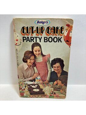 Bakers 1970s Vintage Cut-Up Cake Party Book has some wear Dell